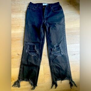We The Free People - Size 25 - distressed, black jeans.